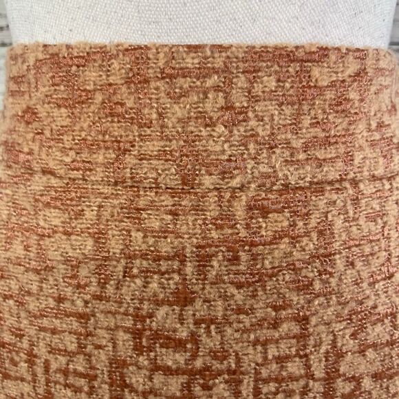 J Crew Collection Skirt size 2 Salmon Sparkle Straight Pencil Wool Mochair Knee - Picture 5 of 9